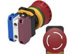 TE Connectivity Interruptores de seguridad de emergencia de 22 mm con pulsador PBSE22