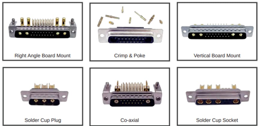 NorComp POWER-D Mixed Contact Connectors