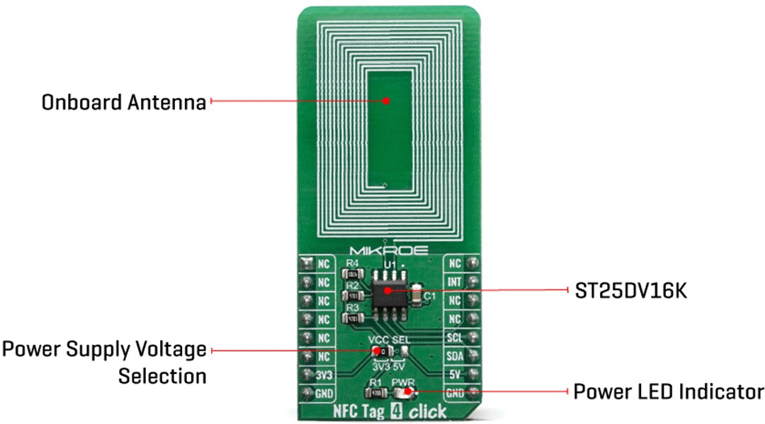 Mikroe MIKROE-3659 NFC Tag 4 Click