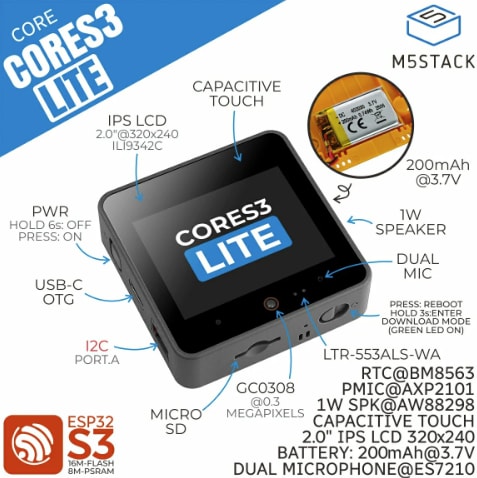 M5Stack CoreS3-Lite Development Kit