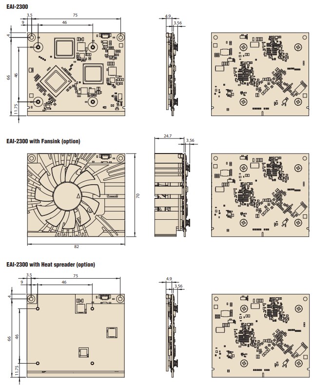 Mechanical Drawing - Advantech EAI-2300 MXM Hailo-8™ AI Acceleration Module