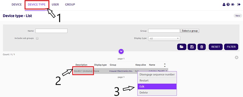 Device settings