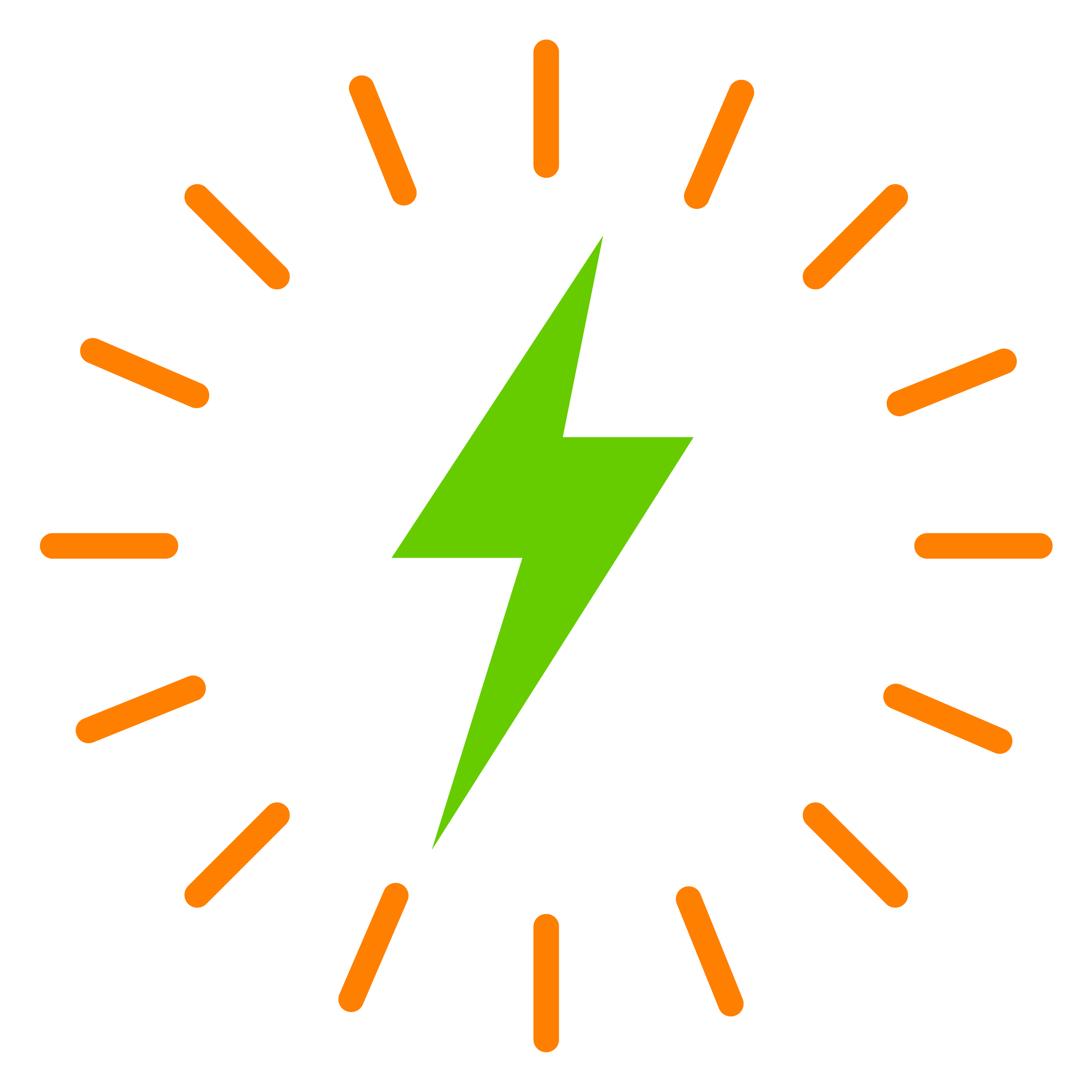 Power icon with circular flashing lights around it